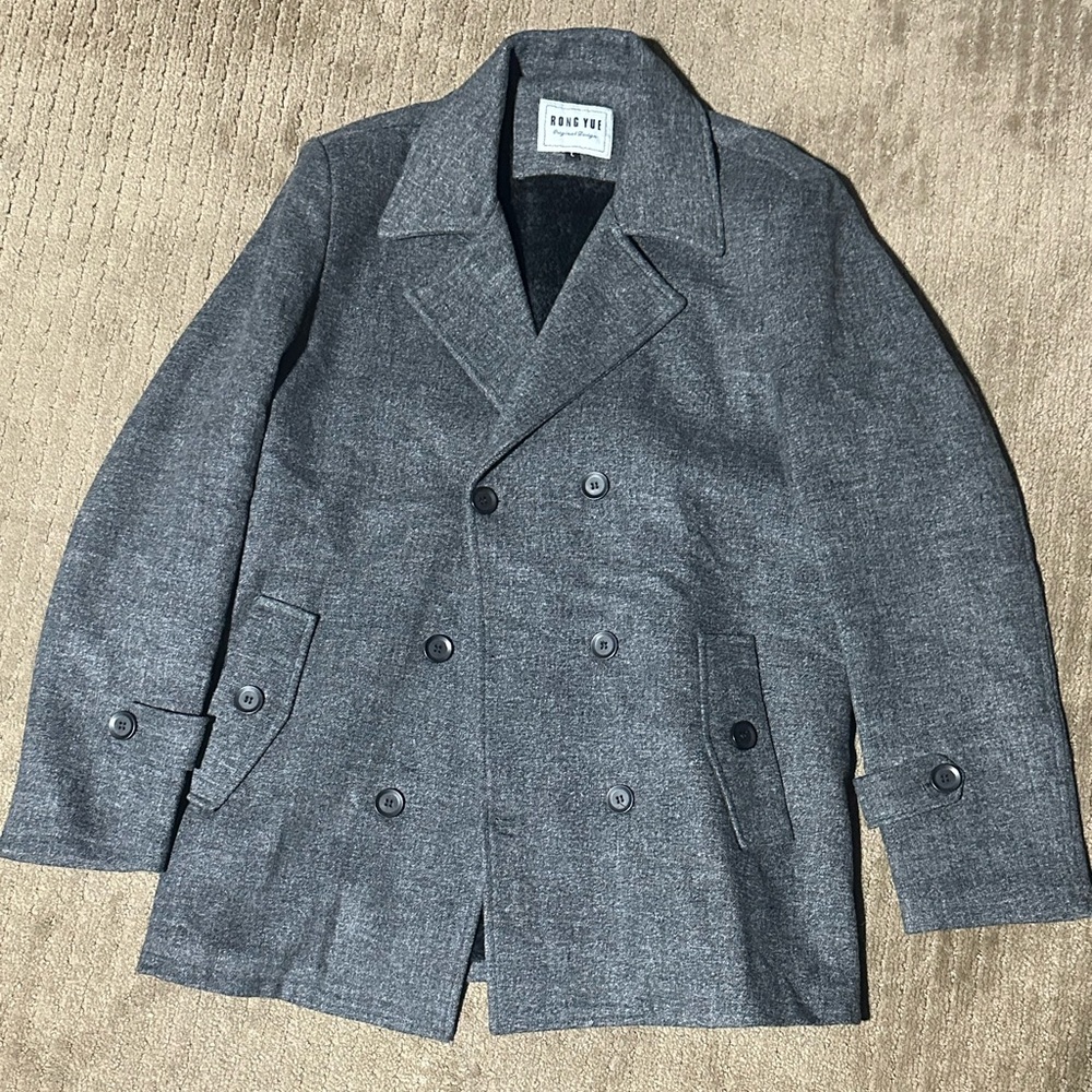 Men’s cross button Pea Coat Large
